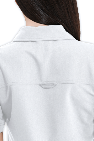 LAME Uniform Kadın Scrubs Üst Polo Yaka – Beyaz
