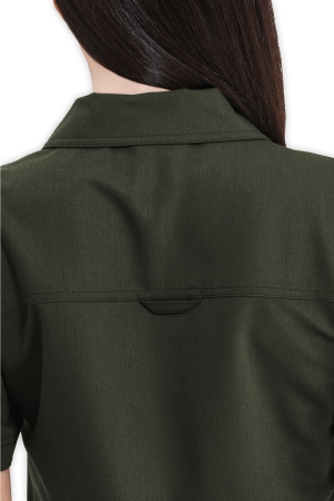 LAME Uniform Kadın Scrubs Üst Polo Yaka – Haki
