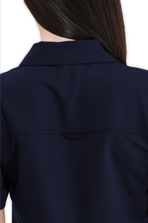 LAME Uniform Kadın Scrubs Üst Polo Yaka – Lacivert