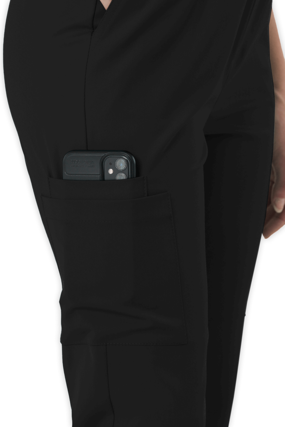 LAME Uniform Kadın Scrubs Pantolon Kargo Cepli – Siyah