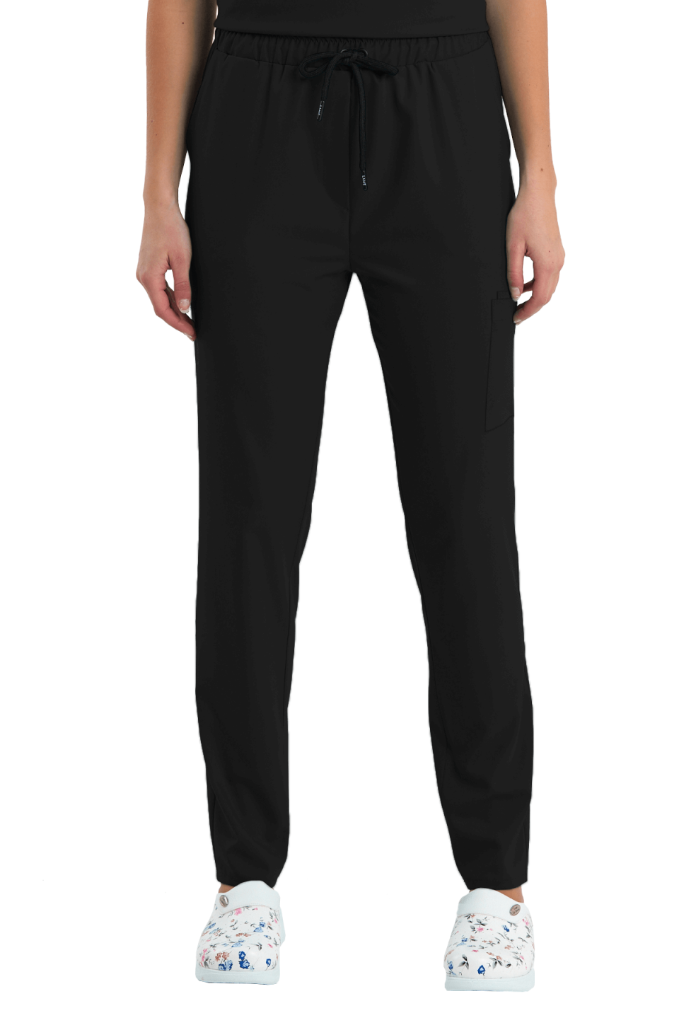 LAME Uniform Kadın Scrubs Pantolon Kargo Cepli – Siyah
