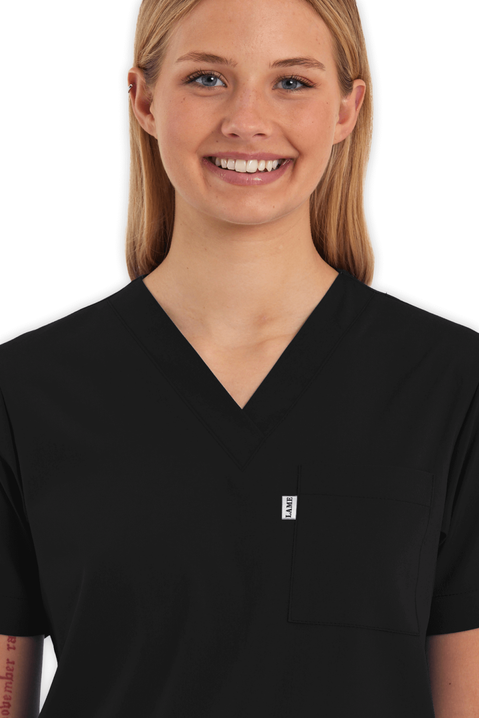 LAME Uniform Kadın Scrubs Üst – Siyah