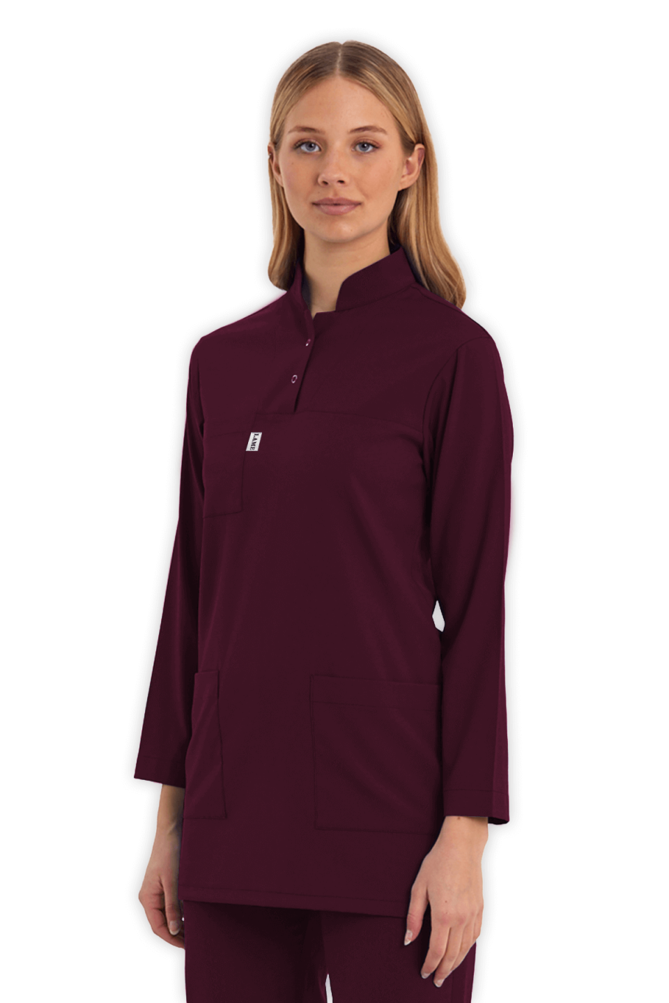 LAME Uniform Tesettür Scrubs Üst – Bordo
