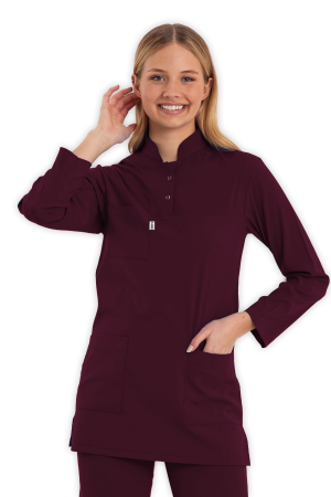 LAME Uniform Tesettür Scrubs Üst – Bordo