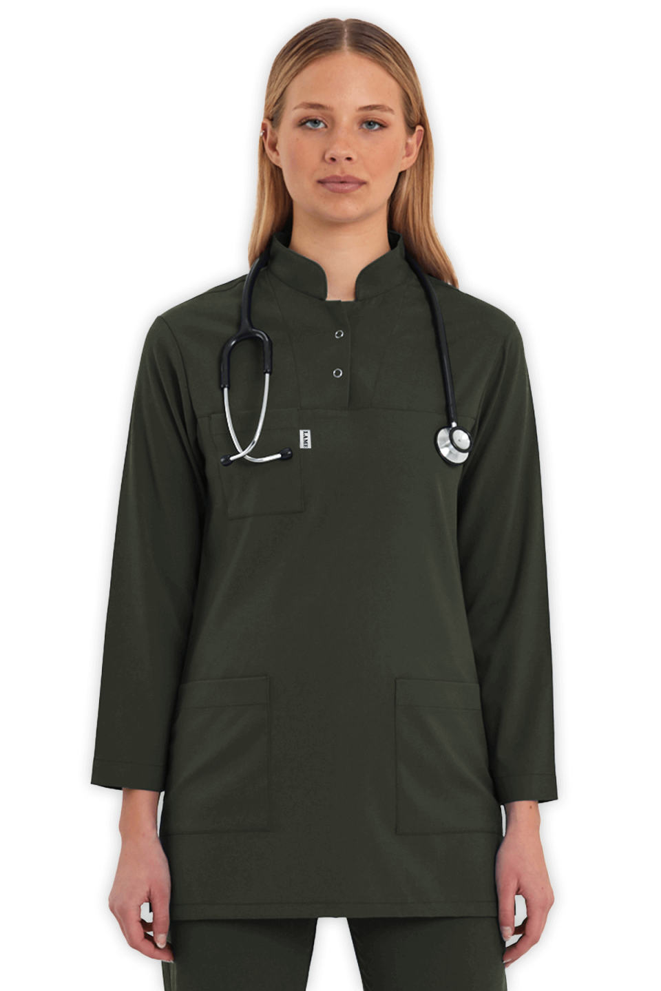 LAME Uniform Tesettür Scrubs Üst – Haki