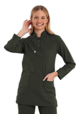 LAME Uniform Tesettür Scrubs Üst – Haki