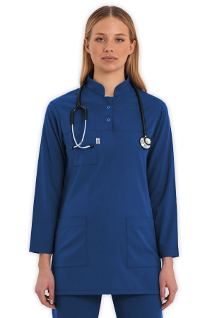 LAME Uniform Tesettür Scrubs Üst – Petrol Mavisi