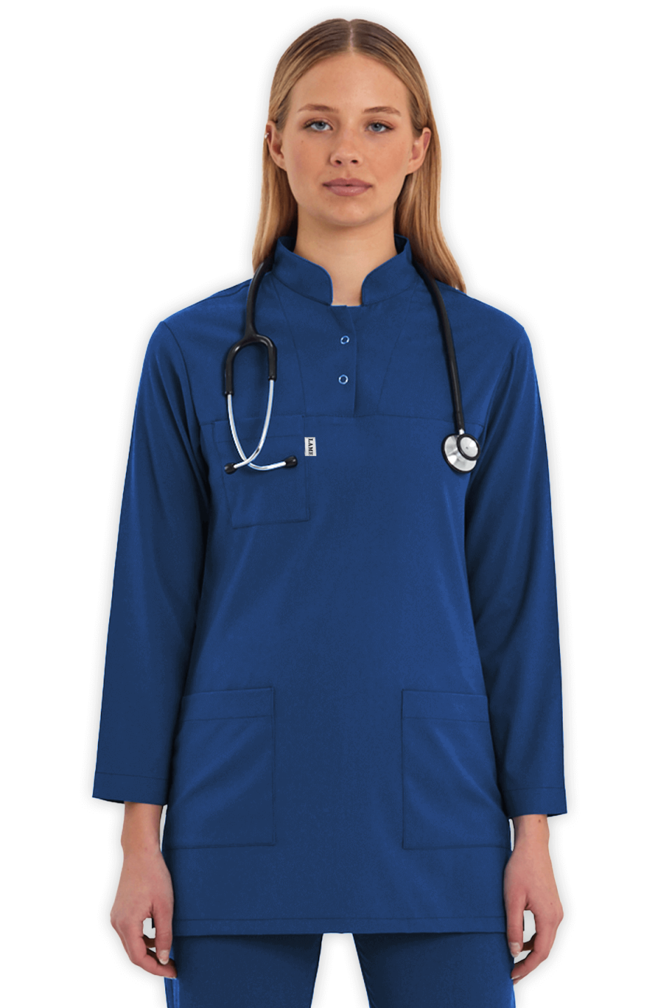LAME Uniform Tesettür Scrubs Üst – Petrol Mavisi