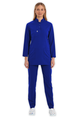 LAME Uniform Tesettür Scrubs Takım – Saks Mavisi