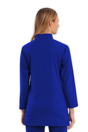 LAME Uniform Tesettür Scrubs Üst – Saks Mavisi