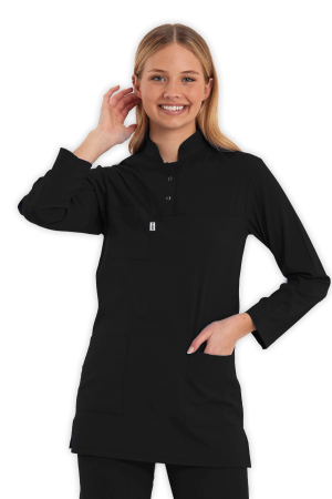 LAME Uniform Tesettür Scrubs Üst – Siyah