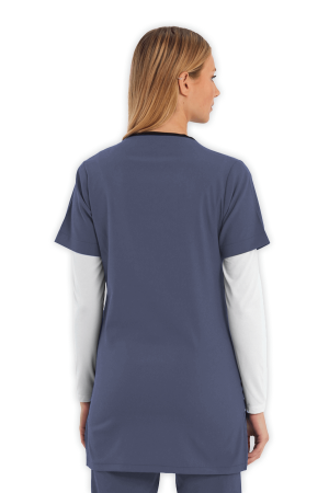 LAME Uniform Tunik Scrubs Üst – Açık Gri