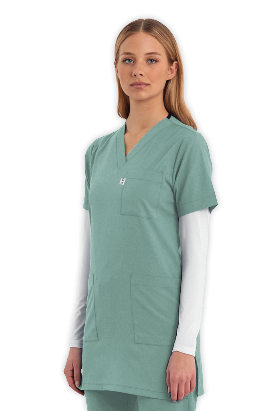 LAME Uniform Tunik Scrubs Üst – Mint Yeşili