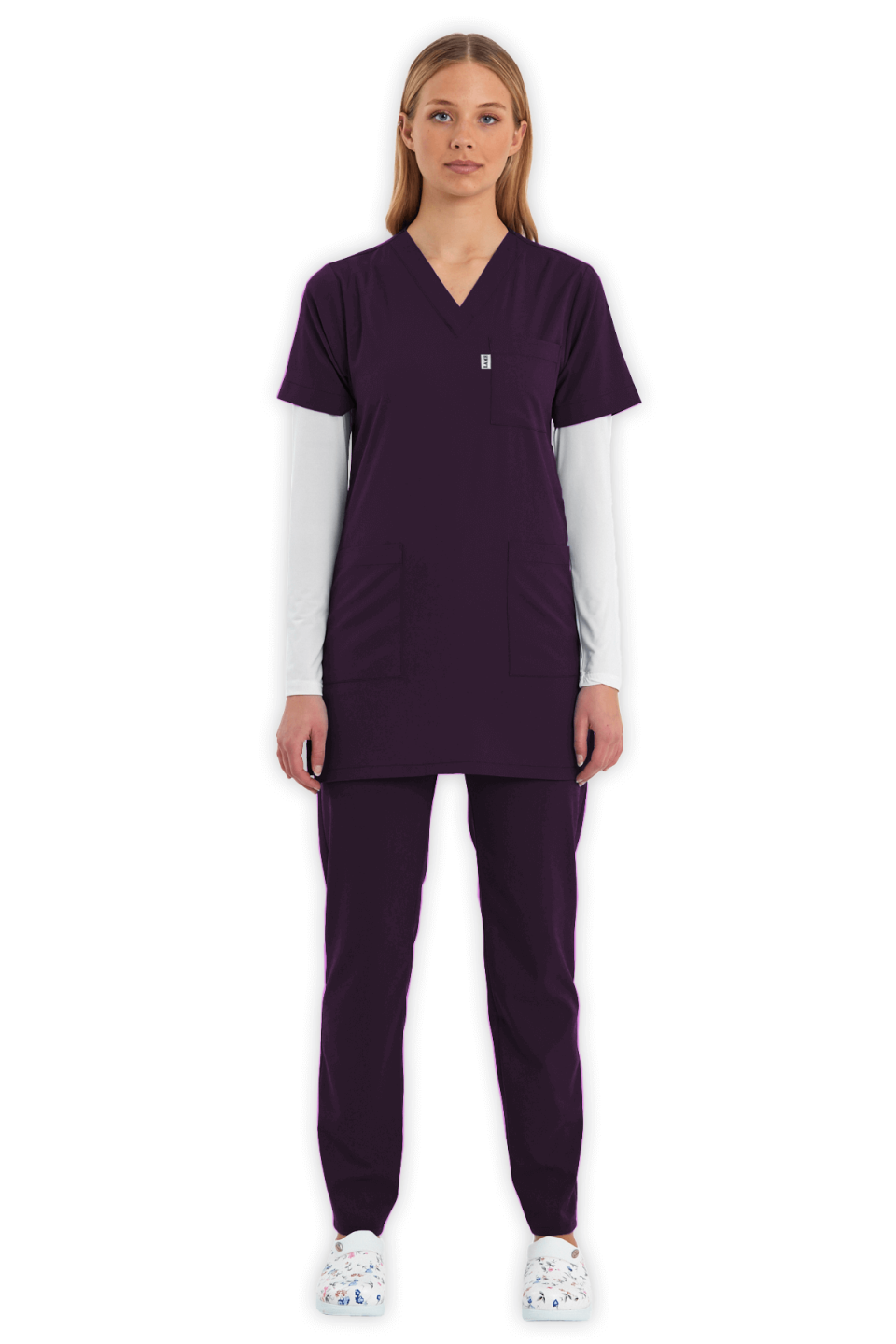 LAME Uniform Tunik Scrubs Takım – Mürdüm